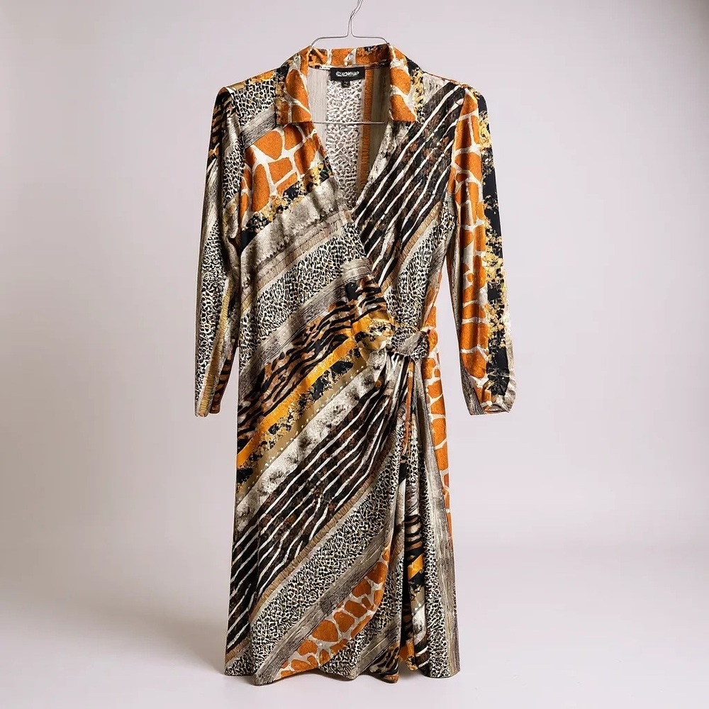 Glamour Women’s Vibrant Animal Print Dress Multicolors Size 16